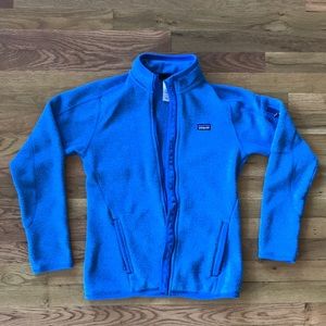 Bright blue Patagonia zip up Better Sweater jacket